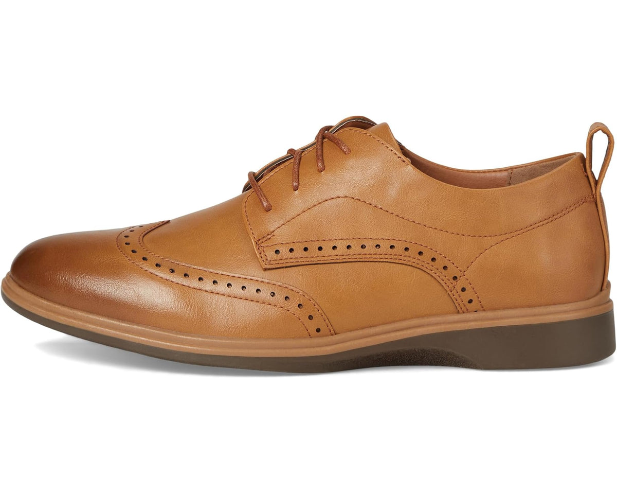 Men's Deer Stags honey tan lace-up oxford with brogue-style perforation panel