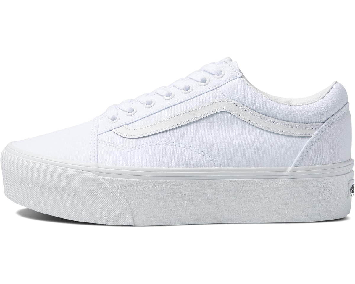 White Vans Old Skool Stackform low-top sneakers with platform sole
