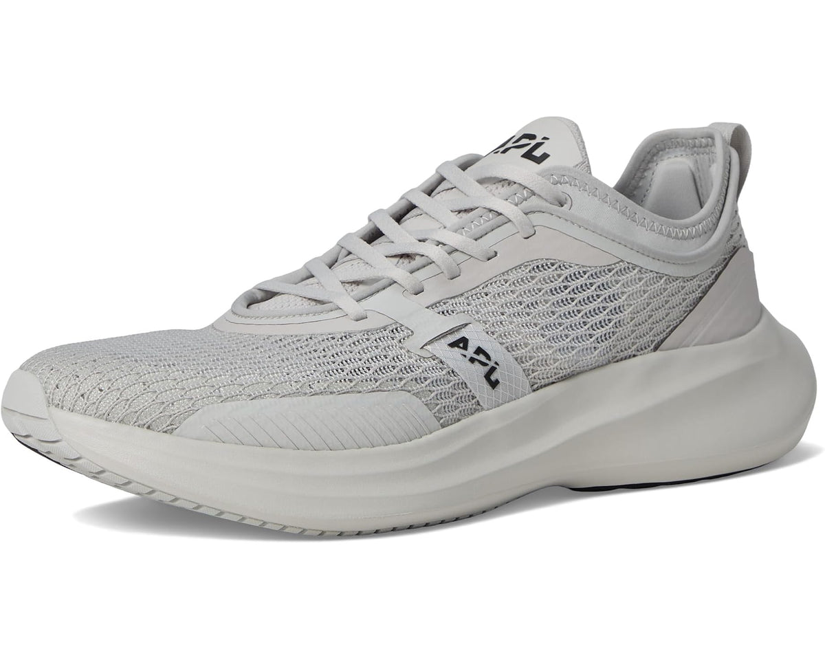 Light gray APL Euphoria athletic sneakers with thick white midsole