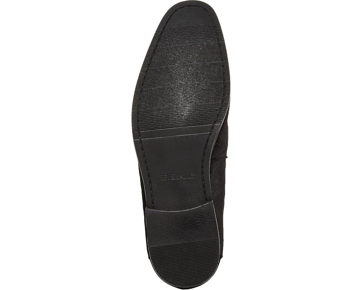 Men's Steve Madden Aahron loafer side view with textured black sole