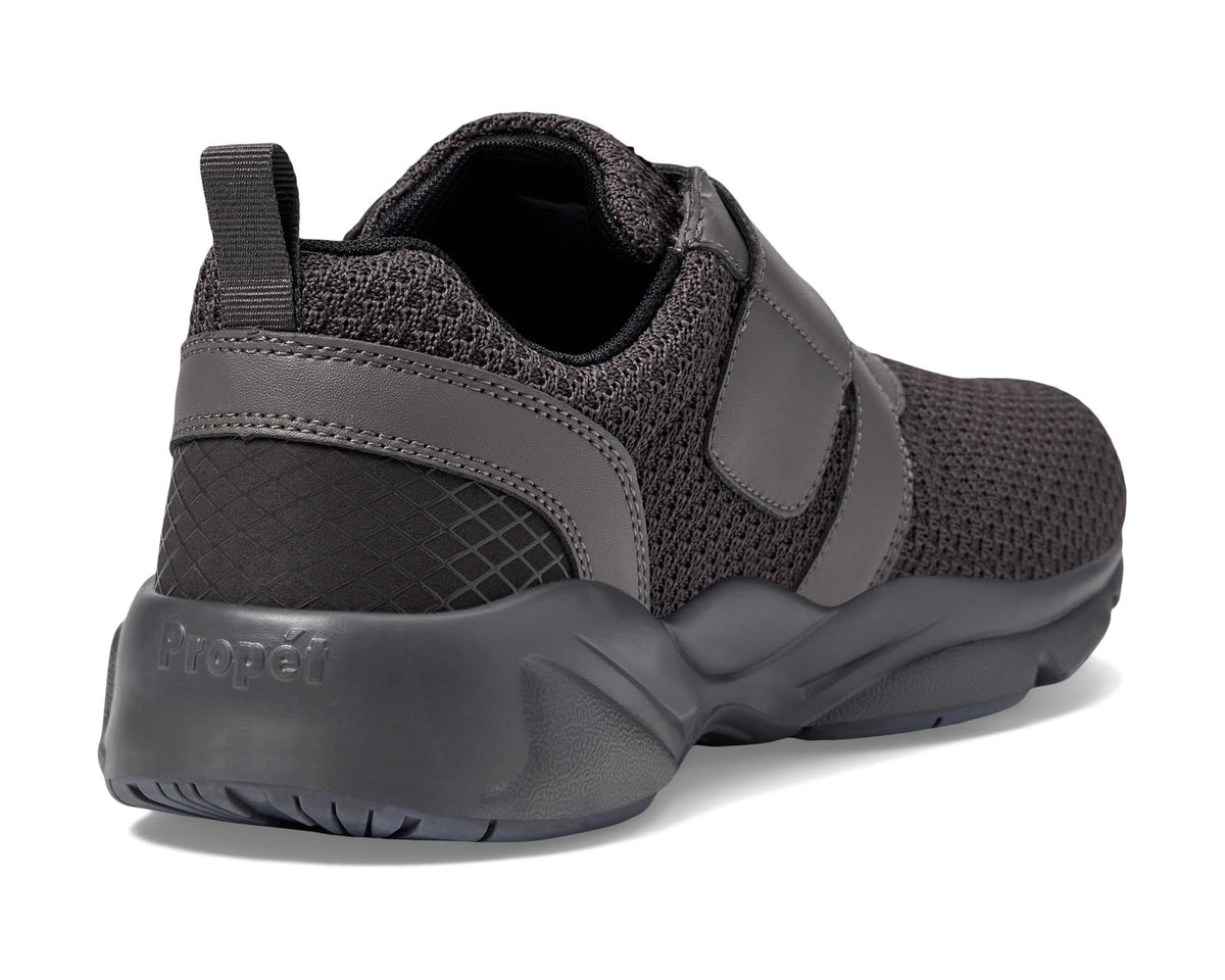 Propet stability strap sneaker heel with molded heel cup and textured knit upper