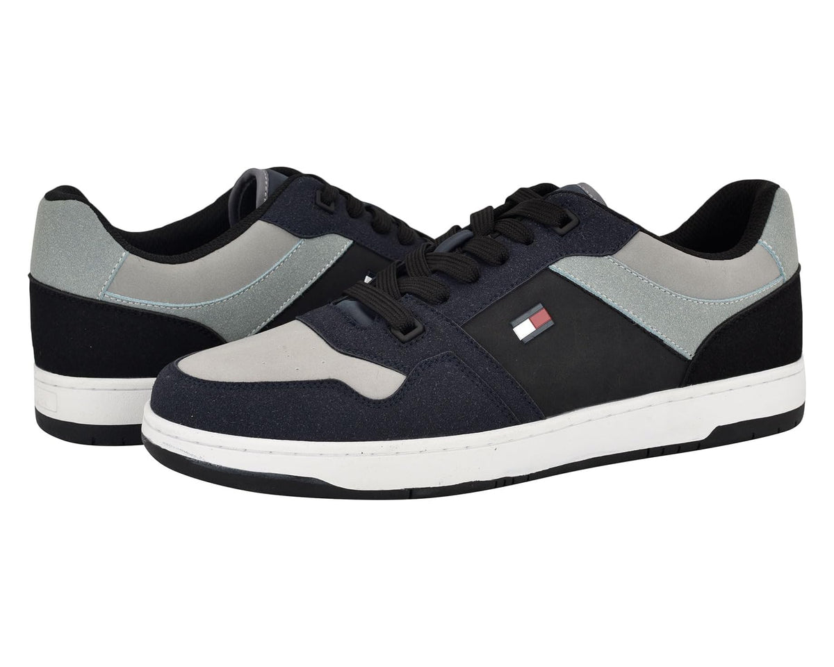 Men's Tommy Hilfiger Trane sneakers in navy and gray with logo flag on side