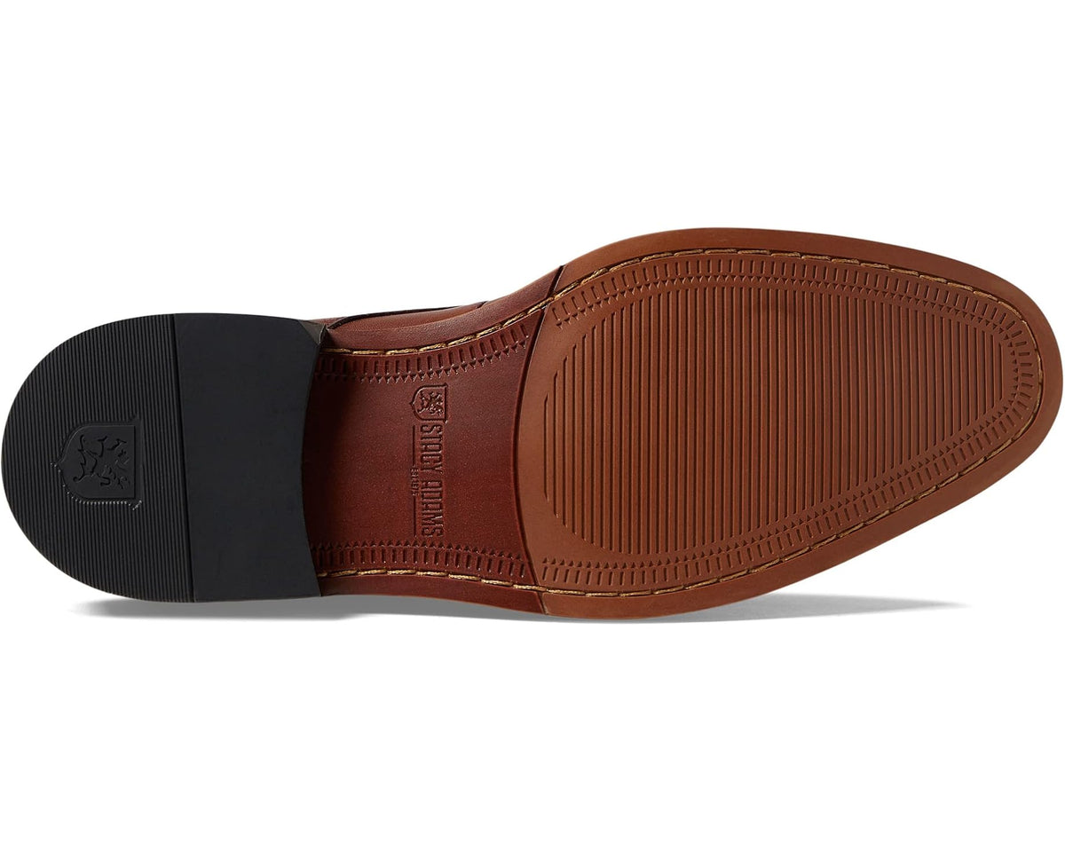 Men's cognac demi boot outsole and heel profile