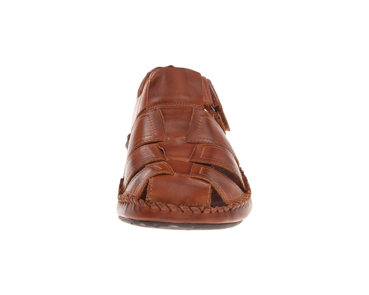 Men's PIKOLINOS cuero leather sandals, back view with stitched heel and strap detail