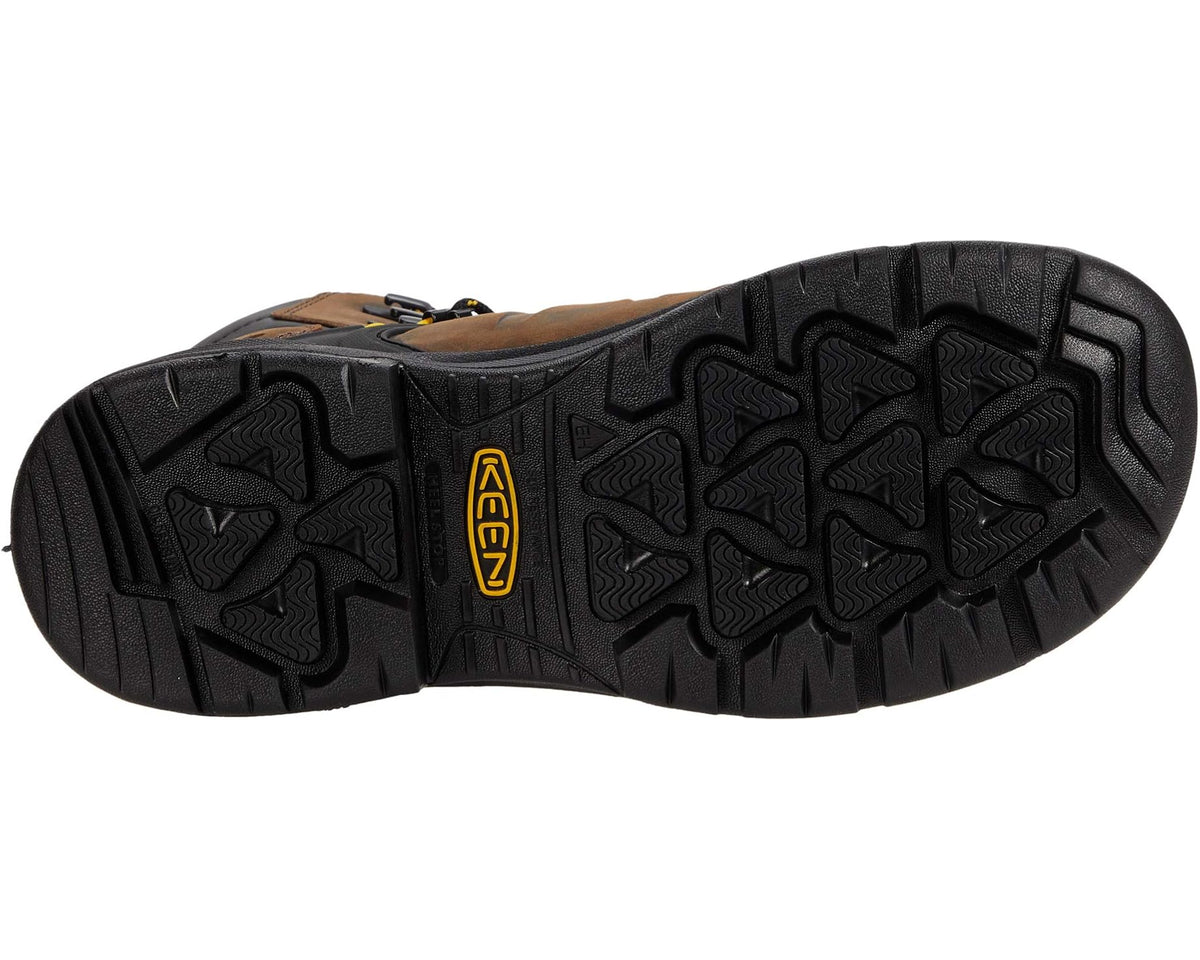 Rubber outsole with deep tread pattern for traction on insulated waterproof boot