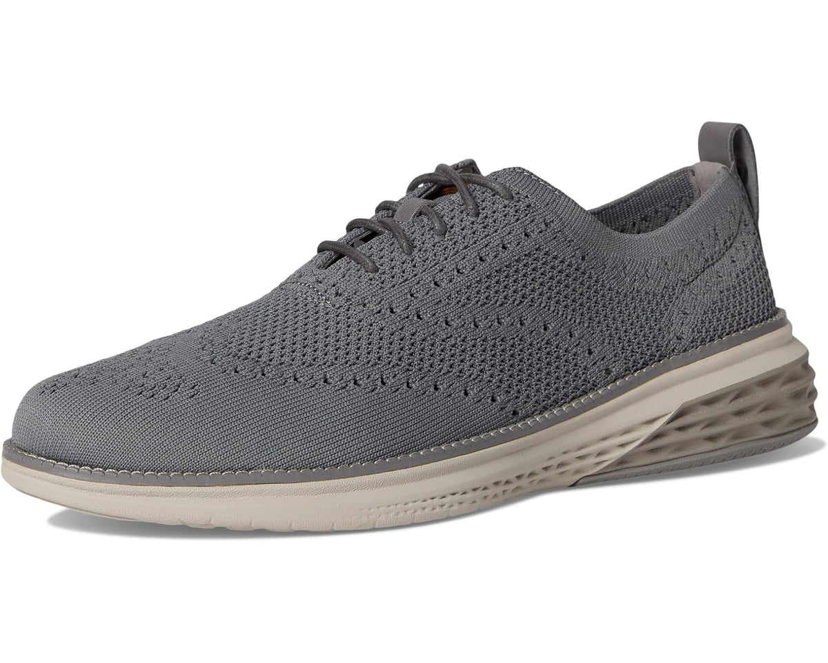 Men's Cole Haan knit oxford side profile with lace-up and layered light sole