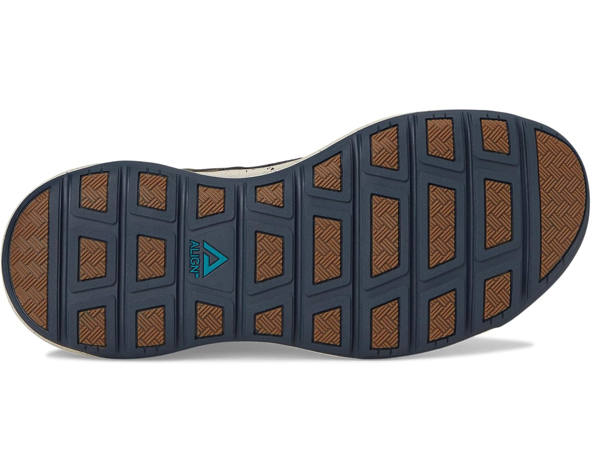 Men's sneaker outsole with patterned tread and blue-gray rubber