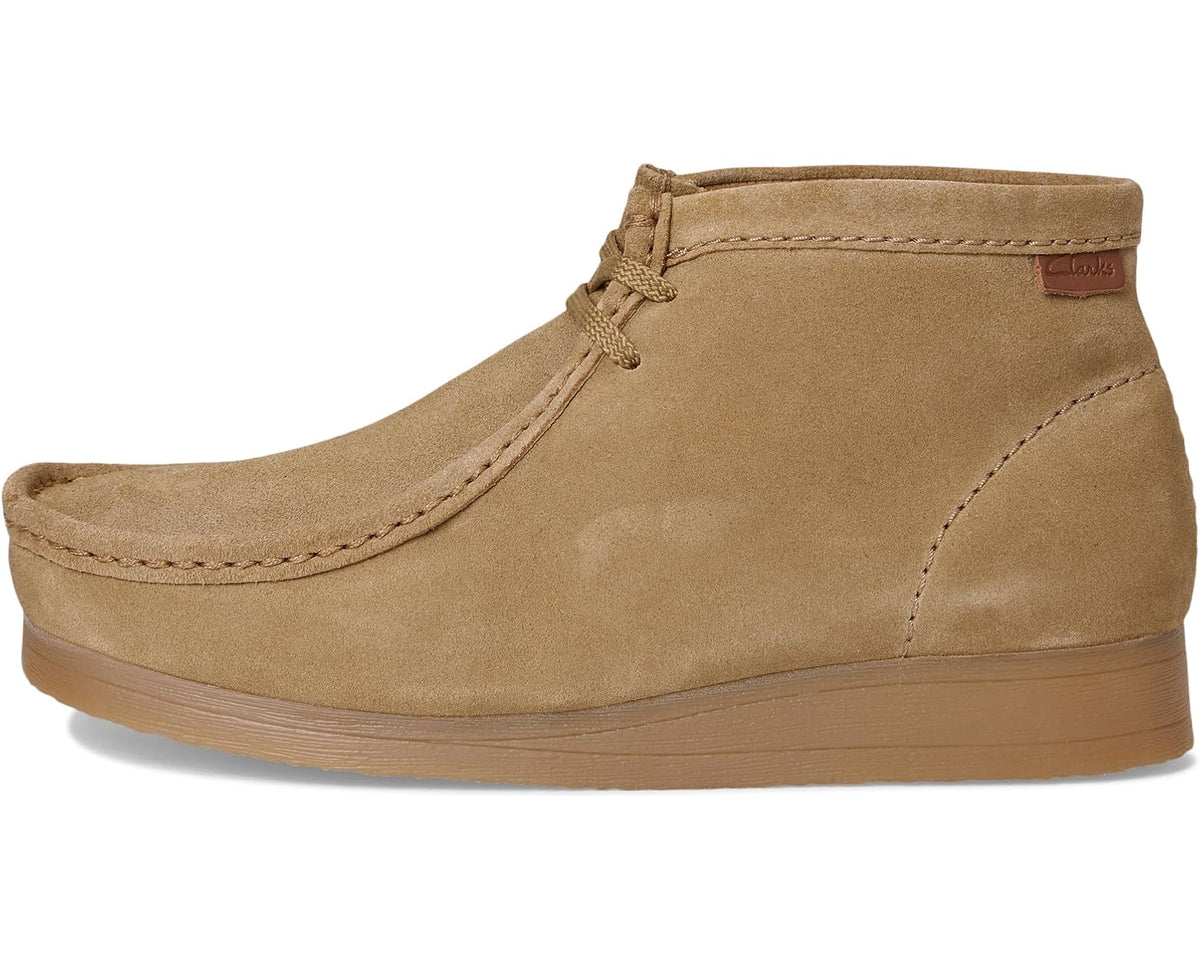 Suede chukka boot, dark sand, lace-up ankle with side stitching