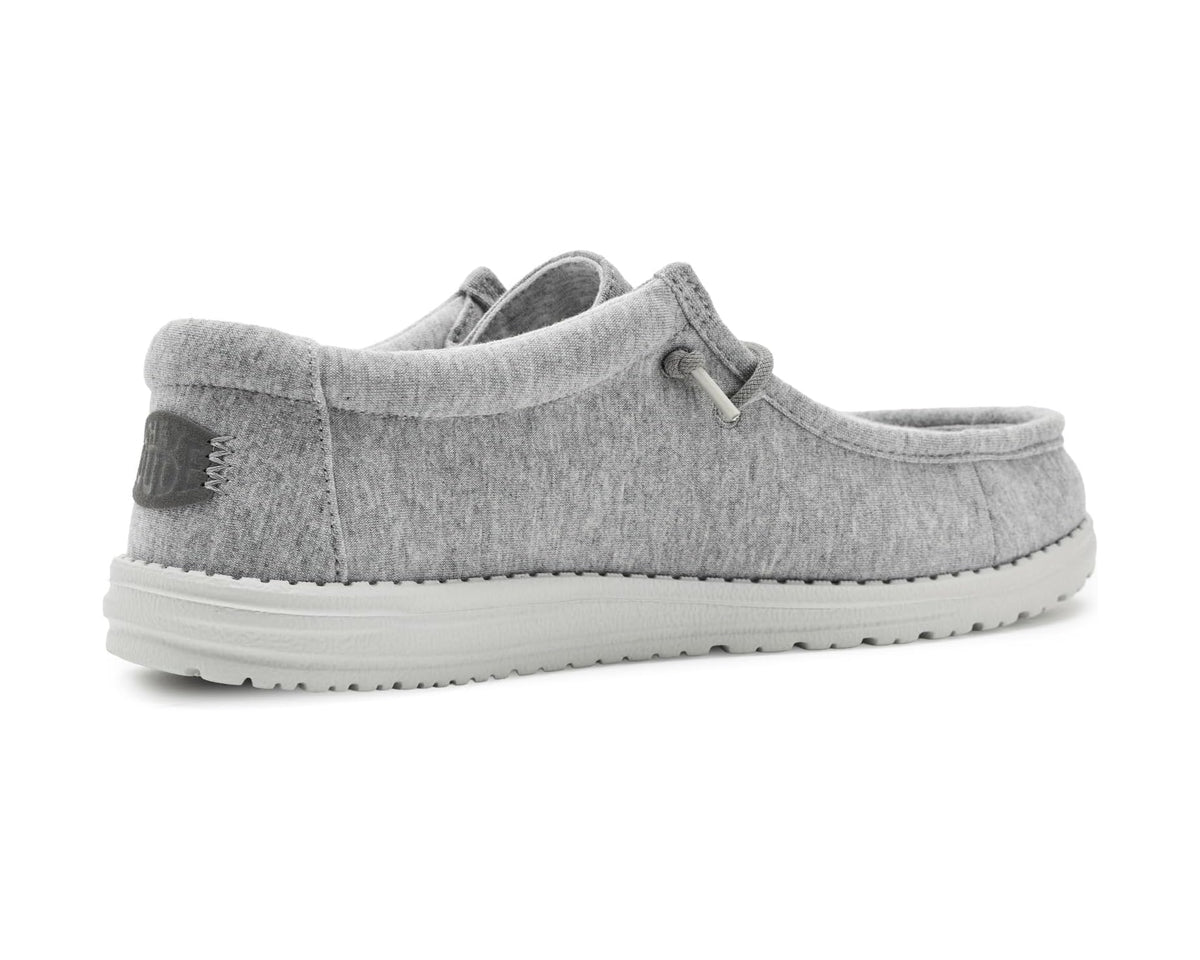 Men's Hey Dude Wally stretch jersey slip-on shoes, heather grey, side view