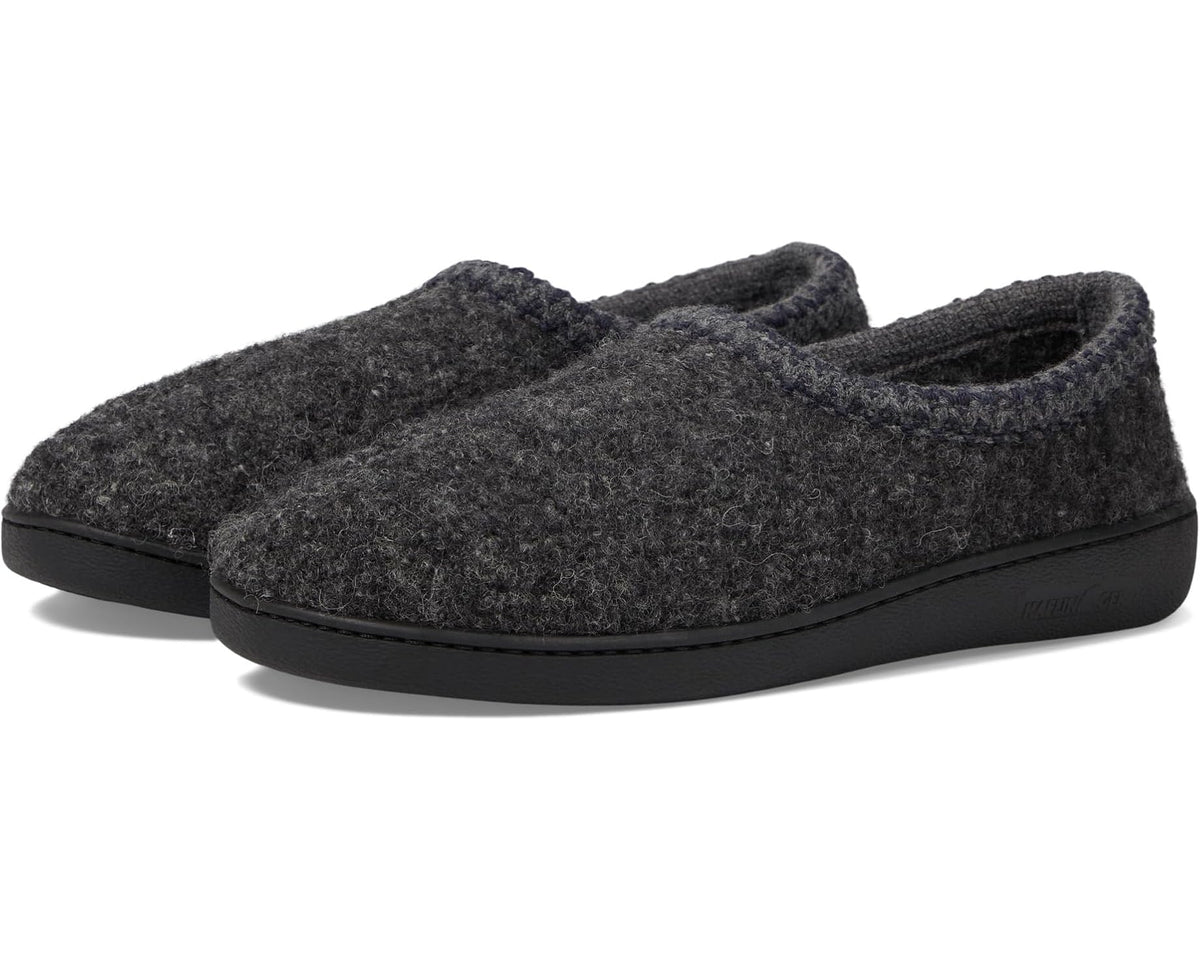 Grey speckle unisex Haflinger ATB slippers with low black sole