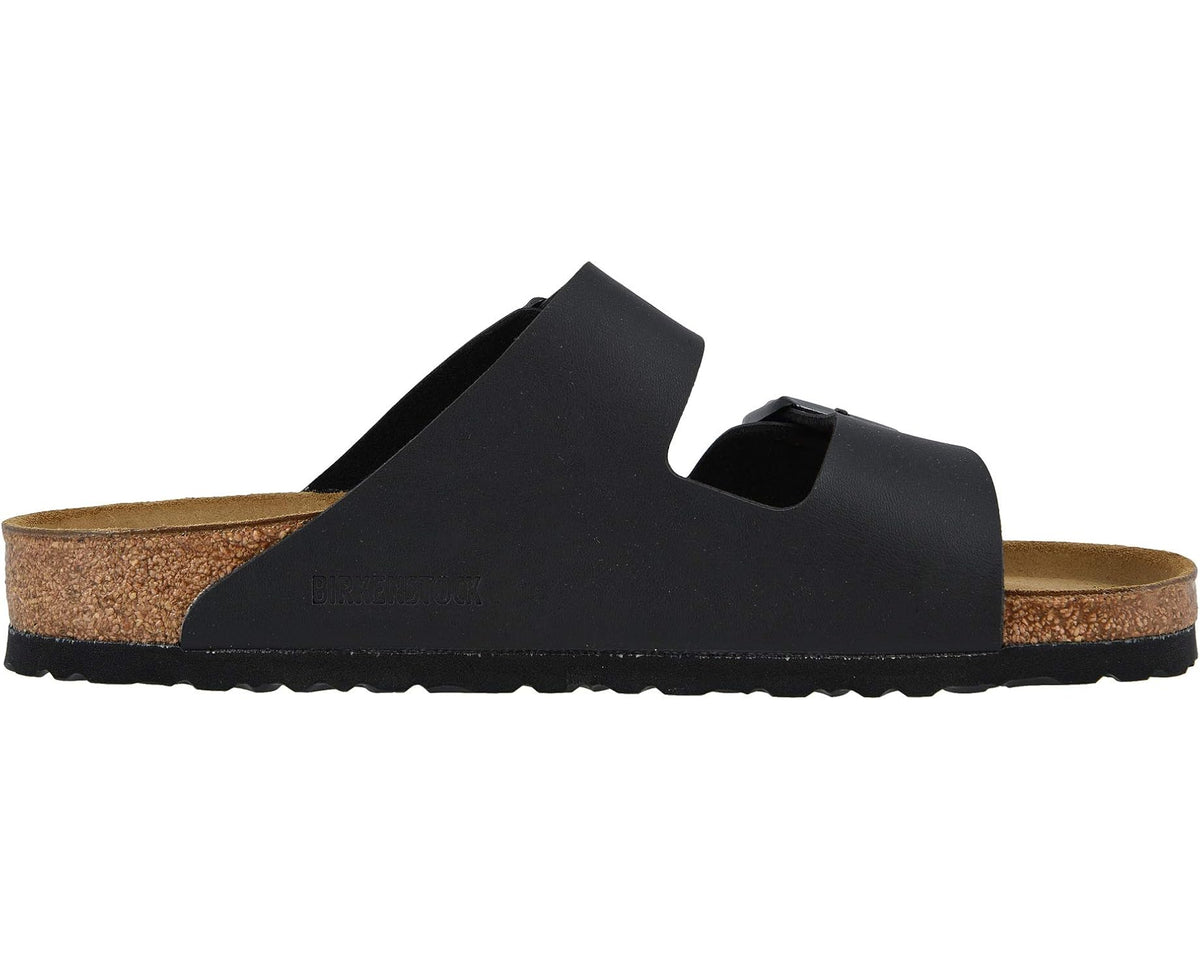 Birkenstock Arizona black slide sandal with dual straps and cushioned sole