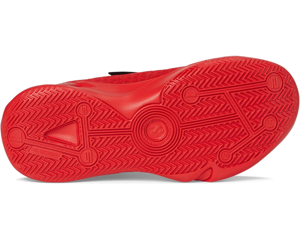 Men's PUMA basketball shoes outsole, red textured tread with herringbone pattern.