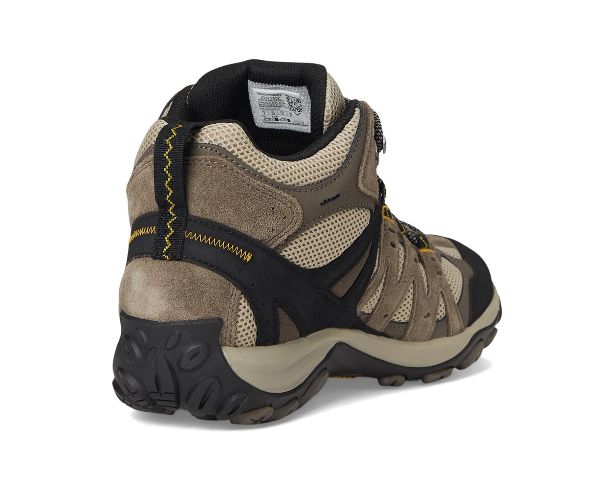 Merrell mid waterproof hiking boot, heel and collar detail with lace-up