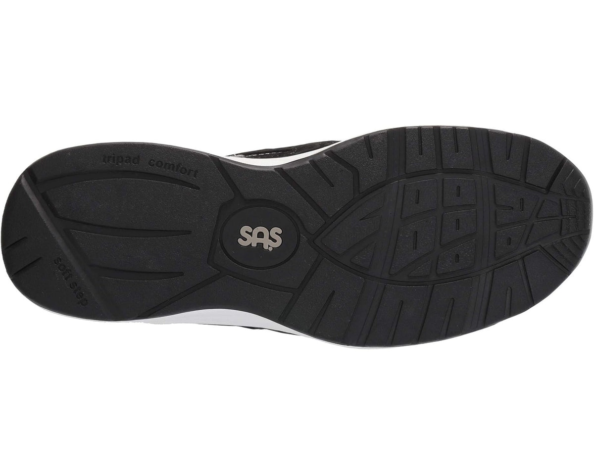 Men's sneaker outsole with textured tread and SAS logo on the center