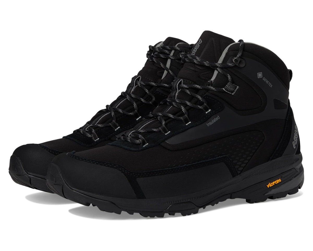 Men's Asolo Nuuk GV MM black hiking boots with lace-up front and padded collar