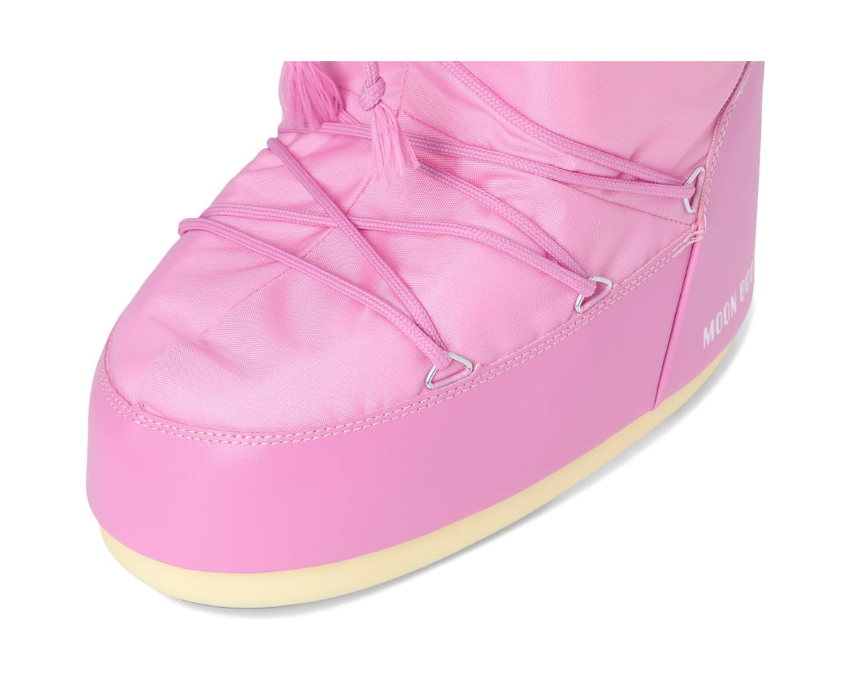 Unisex pink Moon Boot icon nylon boot with lace-up front and padded upper