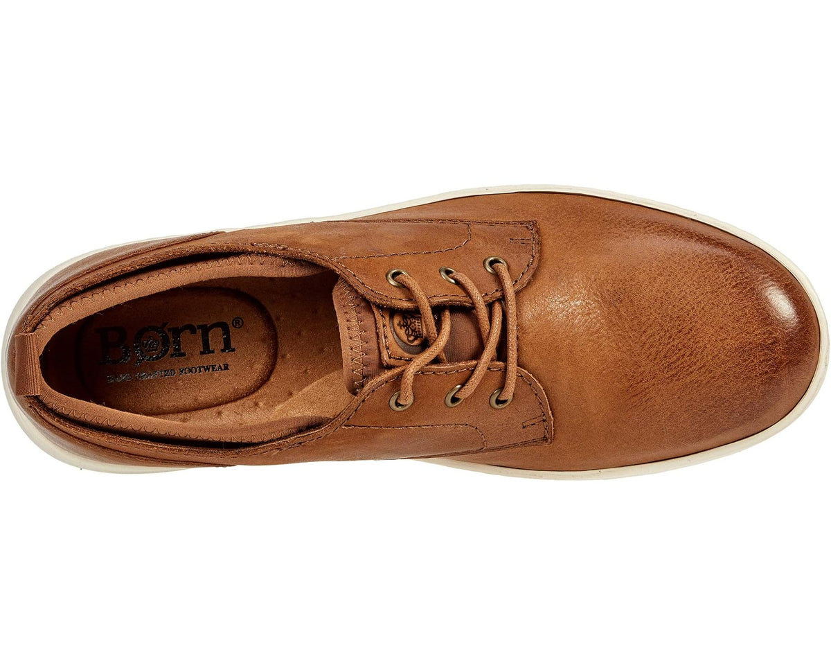 Born Men's Marcus brown leather lace-up shoe with cushioned insole and laces