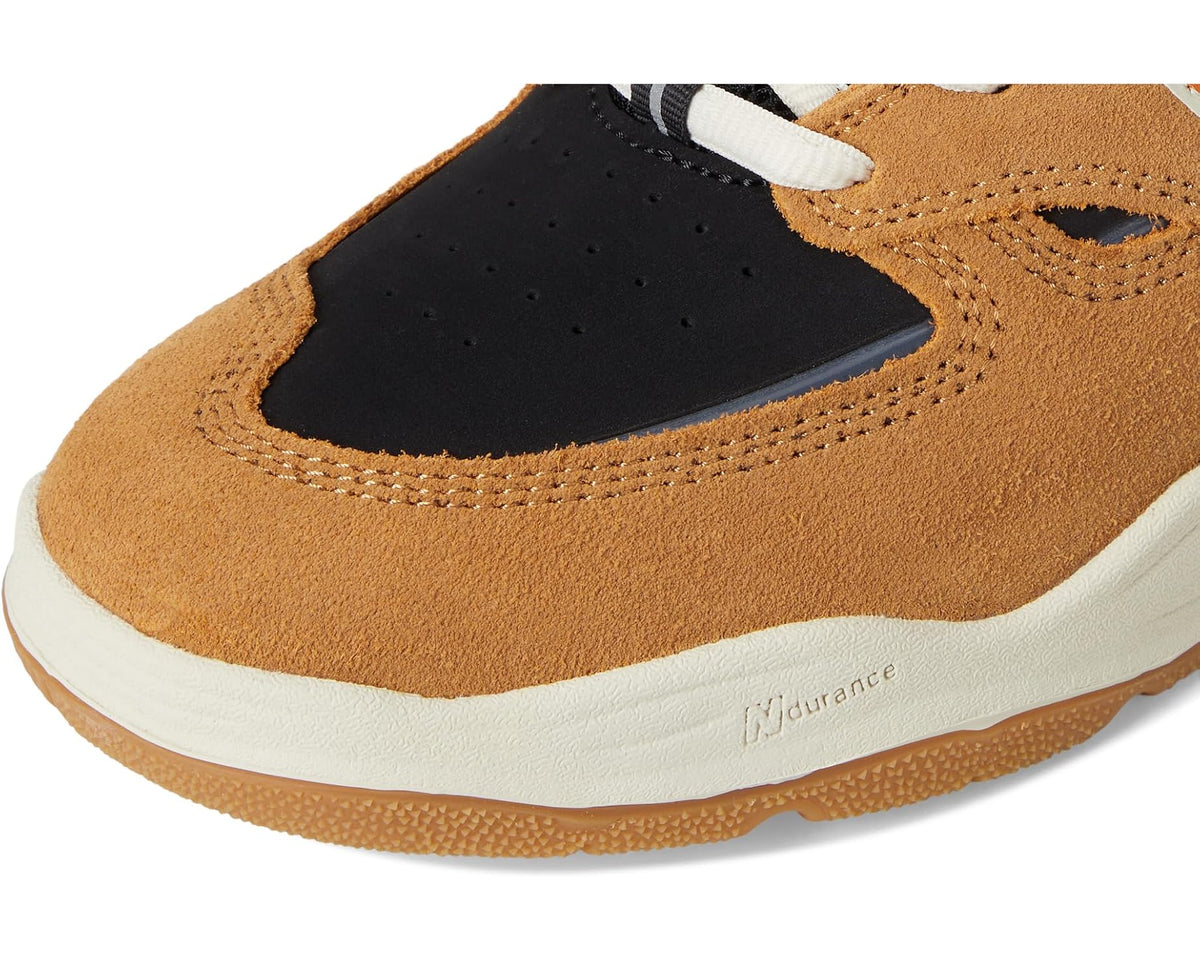 New Balance Numeric 1010 suede upper detail, camel suede with black panel and white midsole