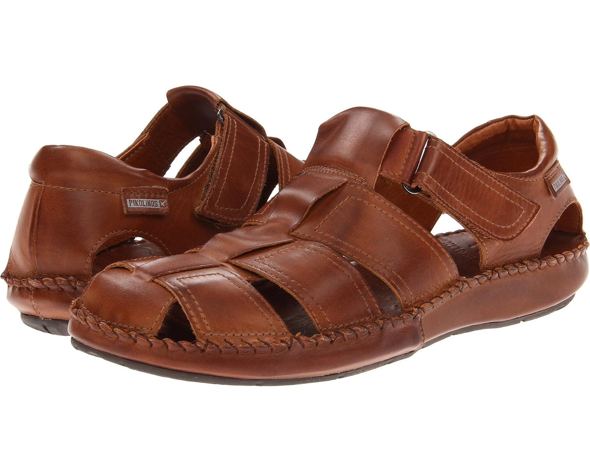 Men's PIKOLINOS cuero leather sandals with two straps and stitched rubber sole