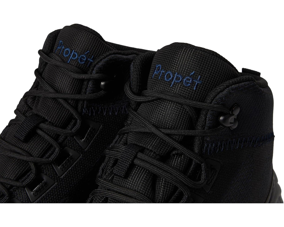 Men's Propet Varese black lace-up shoes, close-up of pair