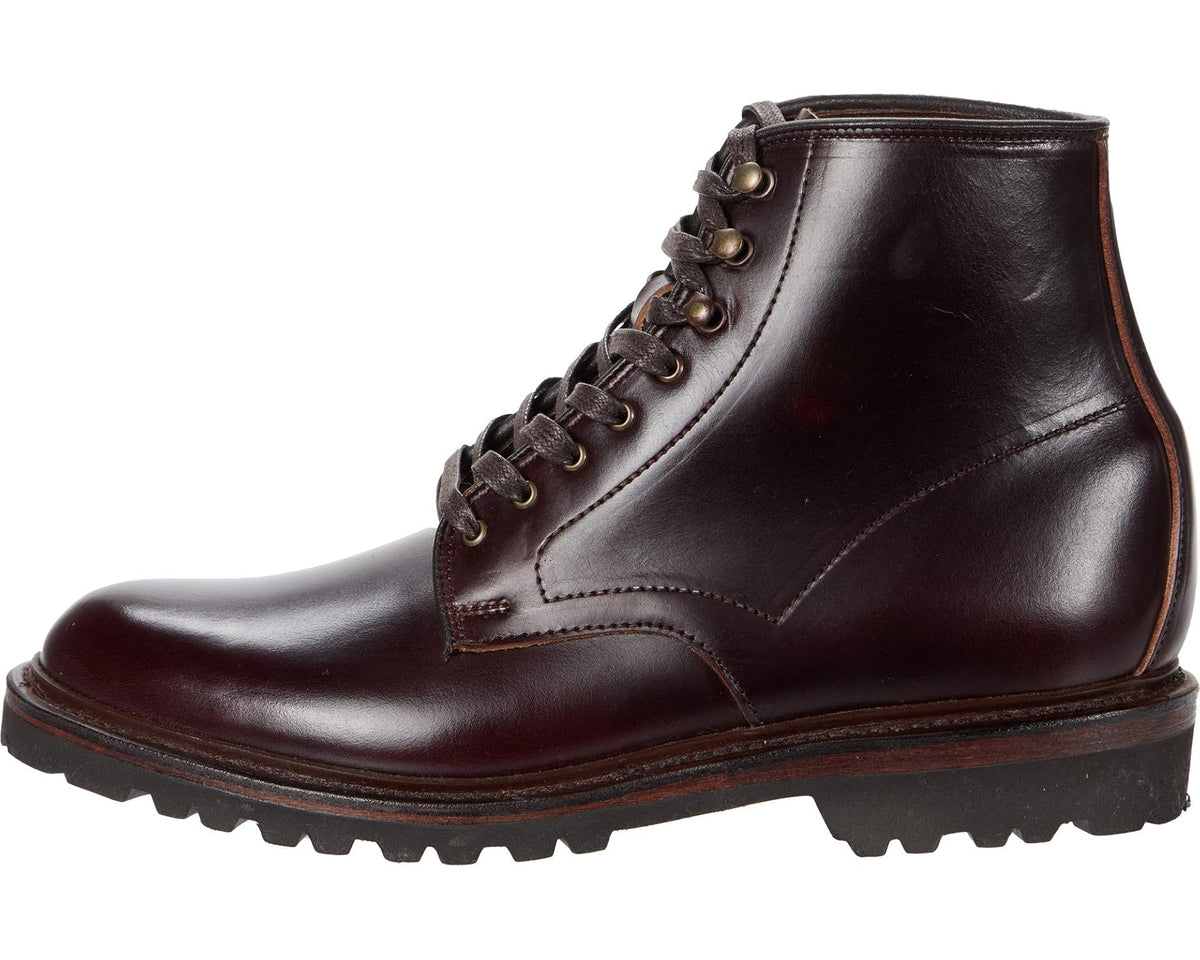 Men's Allen Edmonds chestnut leather lace-up ankle boot with rugged lug sole