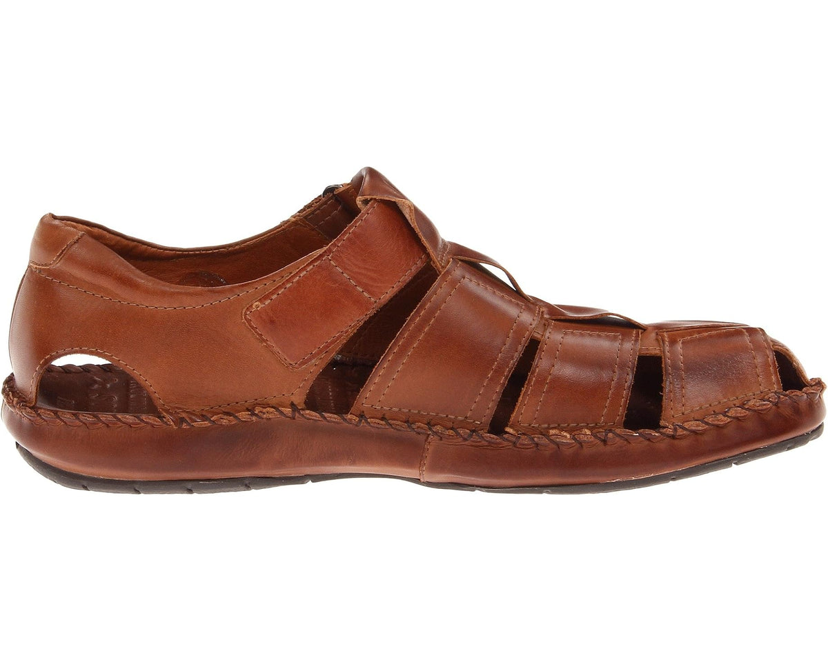 Men's PIKOLINOS cuero leather sandals, side profile with padded straps and rubber sole